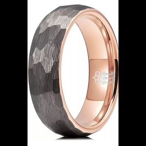 Mens Three Kings Jewelry 6mm Hammered Tungsten Wedding Band Inner SZ 12.5